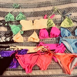 LOT bundle Women’s Triangle Bikini Sets sz large M L various DEAL
